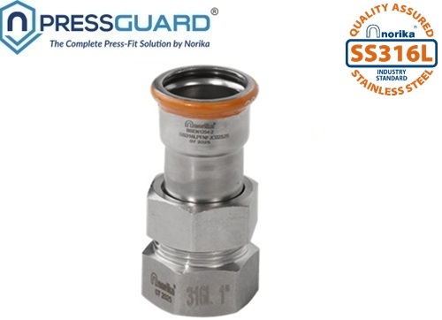 keluli tahan karat 316L press-fit penyambung berulir perempuan